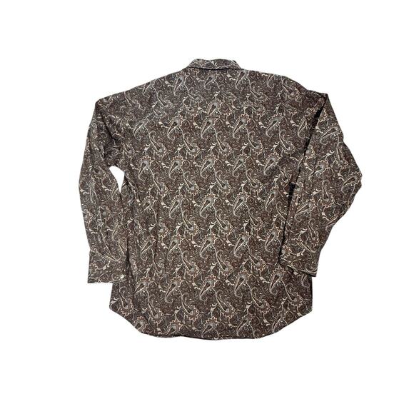 Stetson Mens XL Long Sleeve Western Shirt Button Up Paisley Pearl Snap Cowboy - Picture 2 of 5